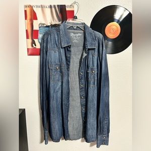 wrangler denim button up